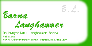 barna langhammer business card